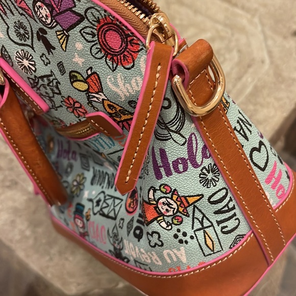 Dooney & Bourke Disney Satchel “it’s a small world” no shoulder strap - Picture 3 of 5